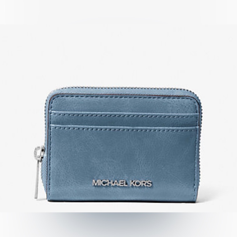 Michael Kors Sky Blue Leather Card Holder